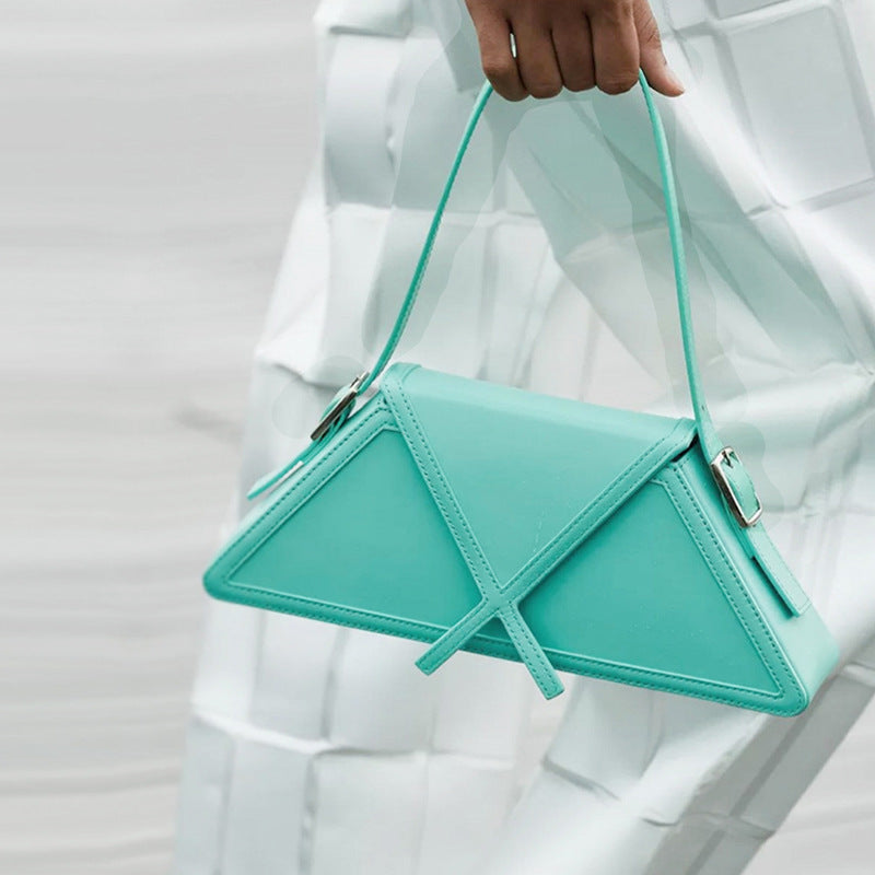 Panelled Trapezoid Underarm Bag