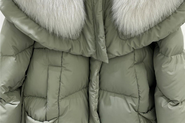 High-end Fox Fur Collar Puffer Jacket
