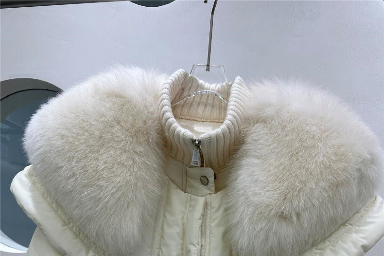 High-end Fox Fur Collar Puffer Jacket