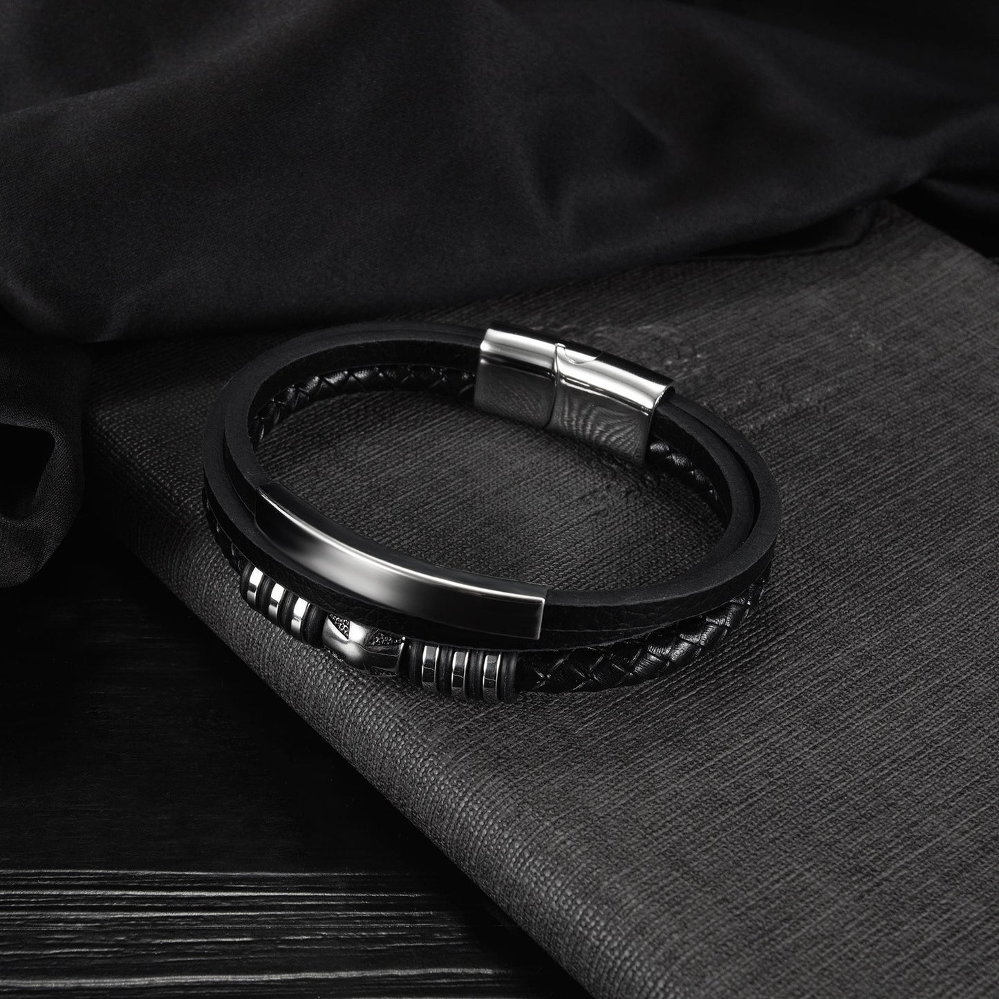 Punk Magnetic Leather Bracelet