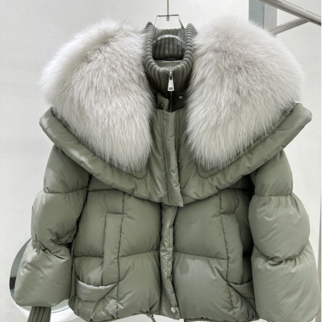 High-end Fox Fur Collar Puffer Jacket
