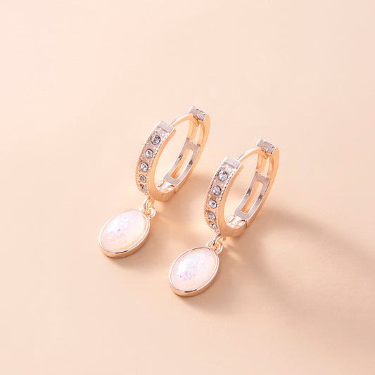 Pink Opal Stone Earrings
