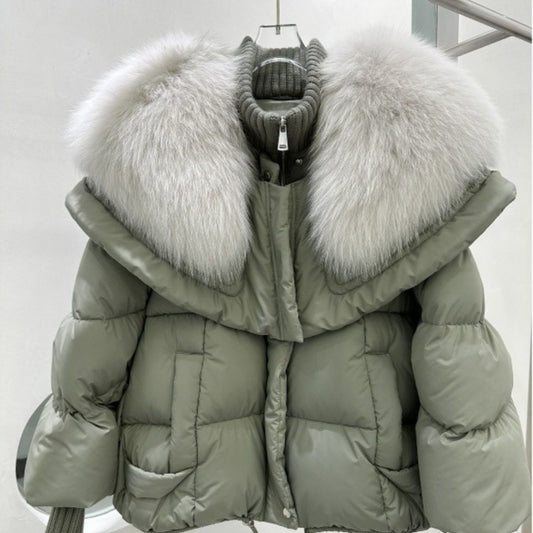 High-end Fox Fur Collar Puffer Jacket