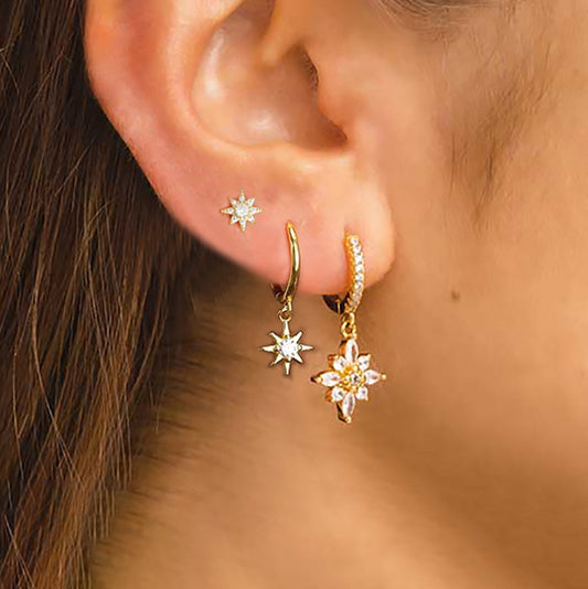 Diamond Sunflower Earrings